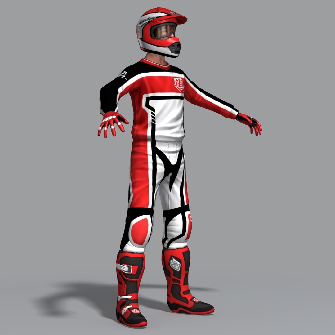 Motocross Rider 3d Model