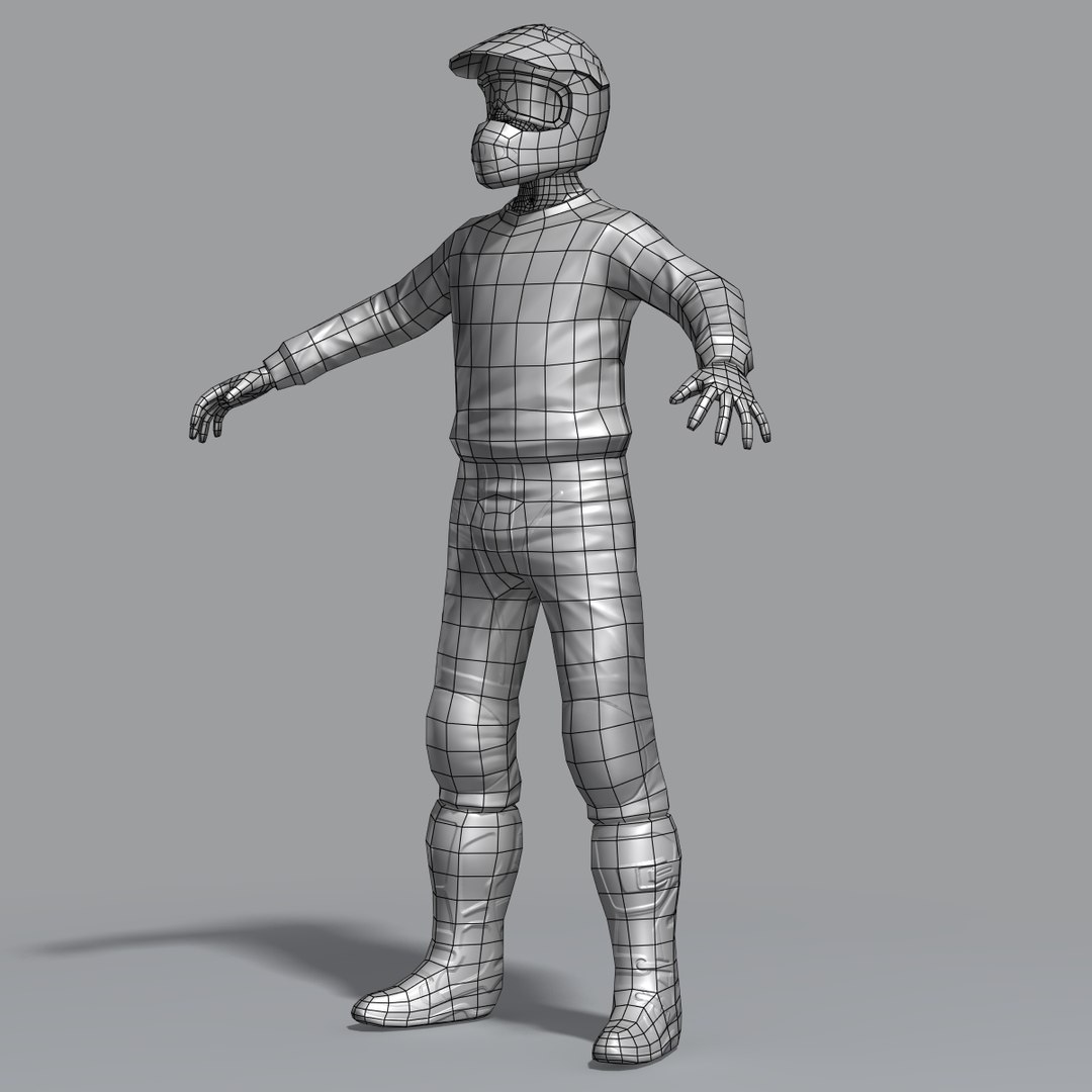 Motocross Rider 3d Model