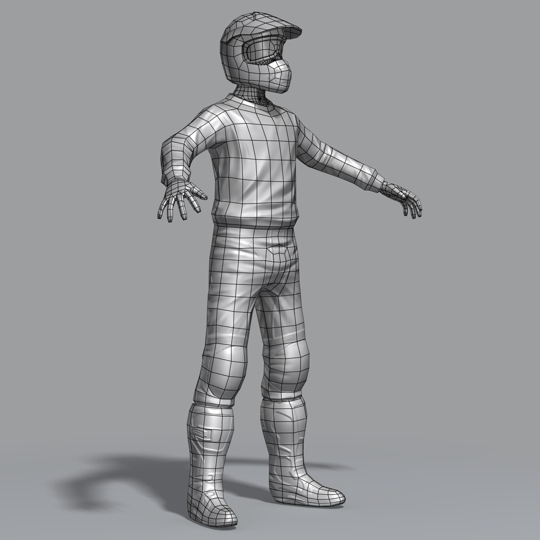 Motocross Rider 3d Model
