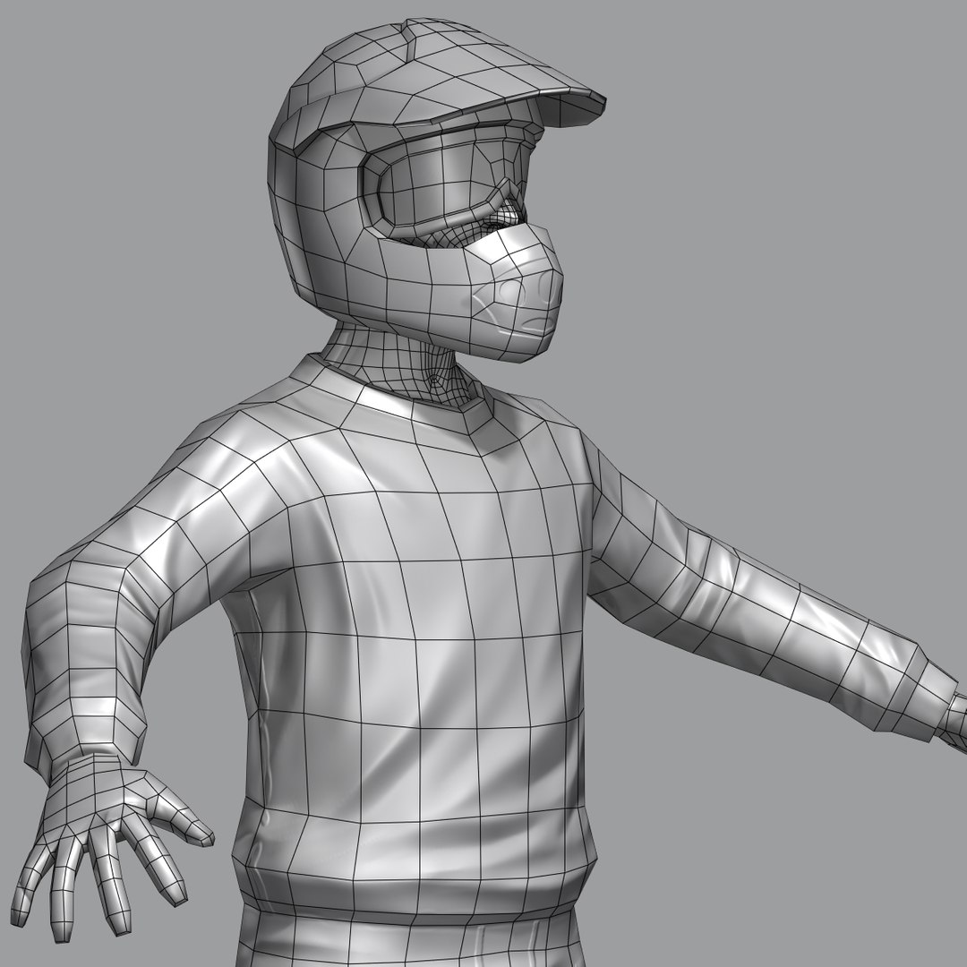 Motocross Rider 3d Model