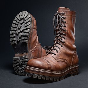 3D Lace Up Boots model