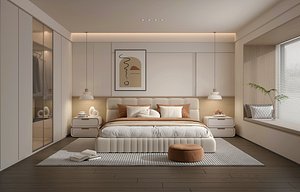 Modern Bedroom Scene 51 3D model