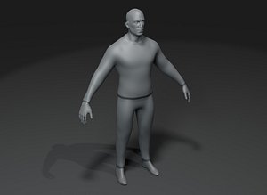 Clothed Male Body Base Mesh 3D Model 10k Polygons