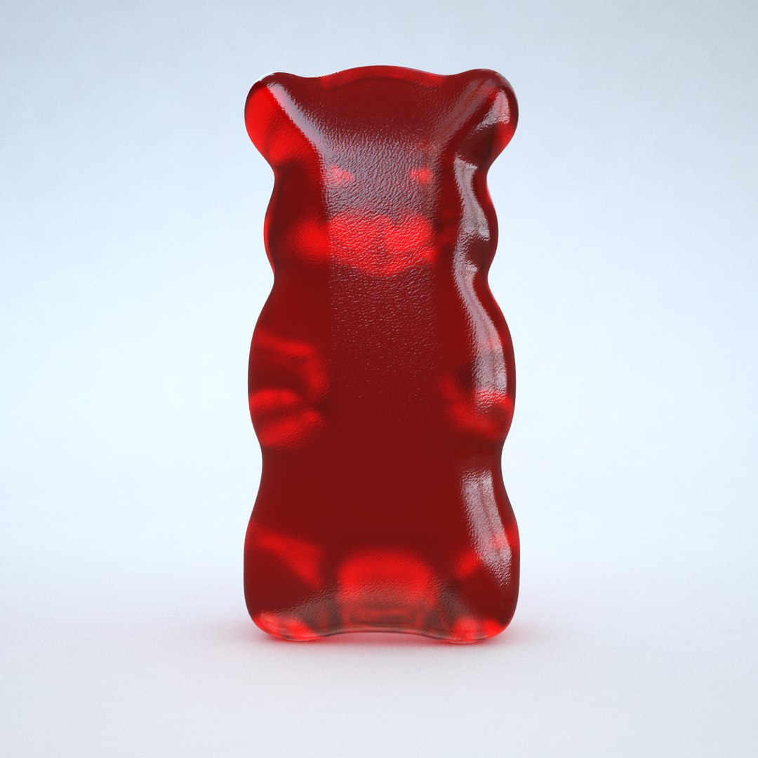 3d Red Gummy Bear
