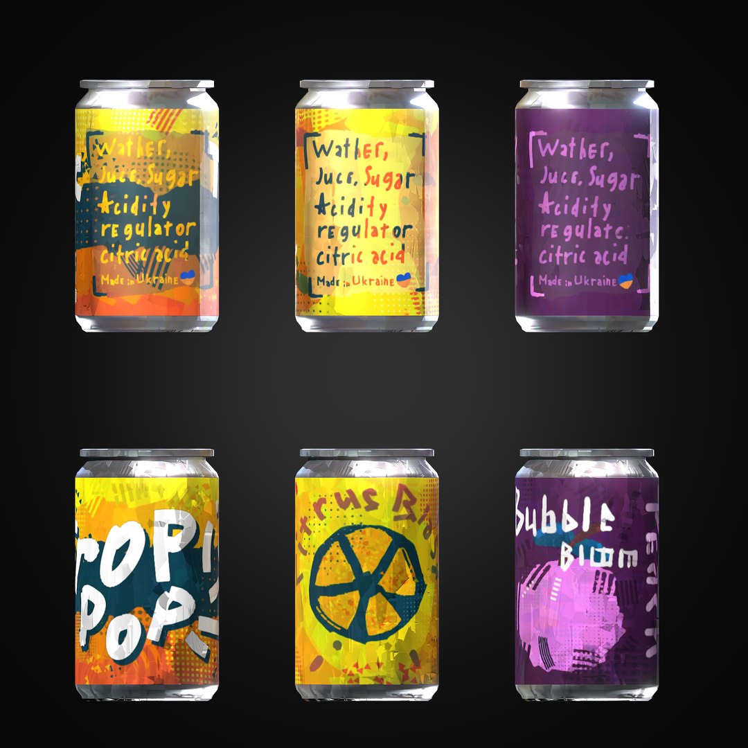 3D Stylized Soda Can Pack model https://p.turbosquid.com/ts-thumb/fc/3rqIM9/rH/2/png/1737453887/1920x1080/fit_q87/e24c308d038799896f01a6e342328158e34fb8a1/2.jpg