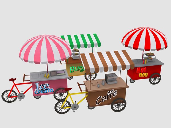 3D food carts cartoon model - TurboSquid 1304832