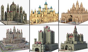 Fantasy Castle Collection v2 3D model