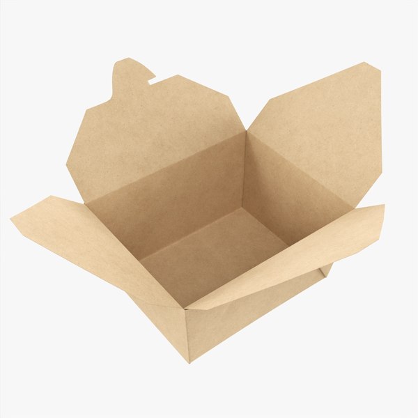 3D Kraft paper take-away container open