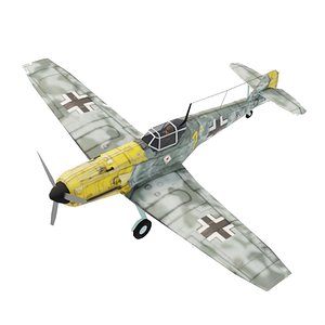 Messerschmitt BF-109 lowpoly WW2 fighter model