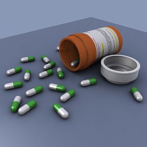 pill bottle medication 3d max