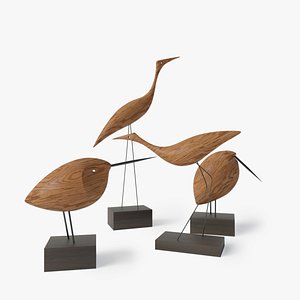 Warm Nordic wood birds model