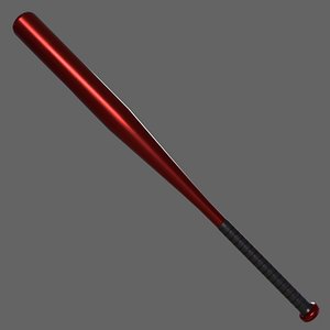 PBR Baseball Bat Red 3D model