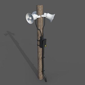 3D model megaphone pole