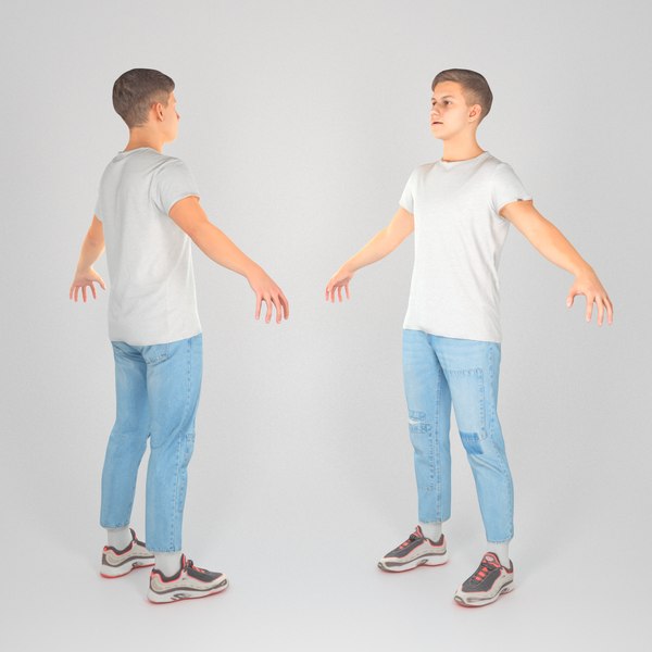 scanned human young man model