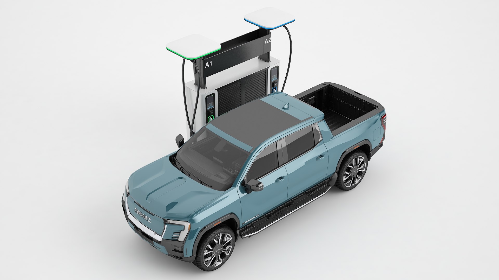 GMC Sierra EV 2024 with Charge Station 02 model https://p.turbosquid.com/ts-thumb/fc/WesVpK/2S/color0001/jpg/1742500001/1920x1080/fit_q87/091fc2f817015b174f362407c612c29c04698edc/color0001.jpg