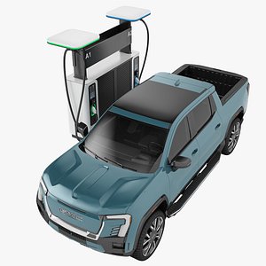 GMC Sierra EV 2024 with Charge Station 02 model