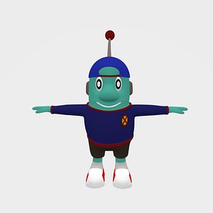 3D cute alien character model