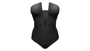 3D model Ladies Strapless Bodysuit V cut