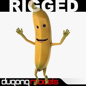 dugm07 rigged cartoon banana 3d max