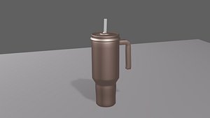 3D Thermo-Cup with Straw model