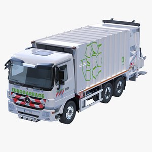 Mercedes Actros Garbage Truck with mechanisms model