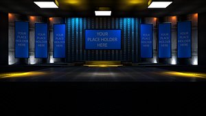 virtual set tv studio 3D