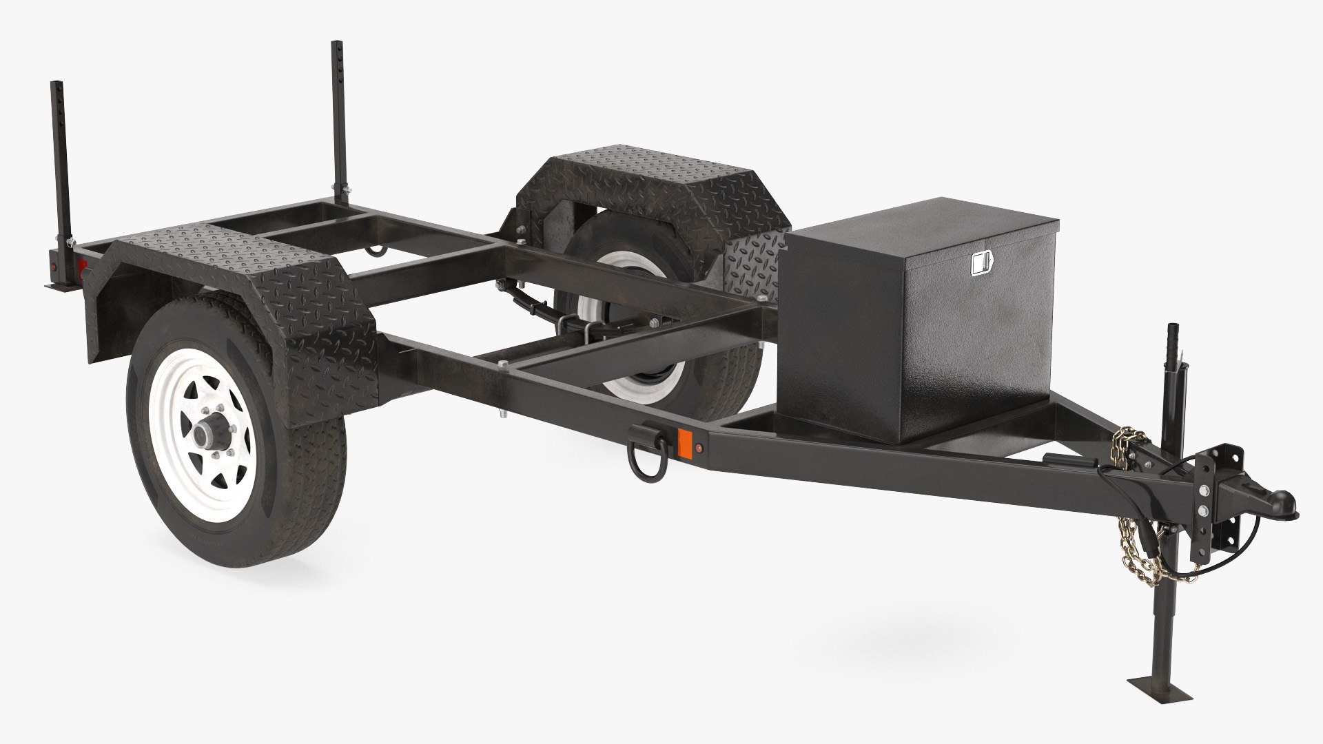 Heavy Duty 2 Wheel Trailer 3D model preview