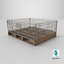 Collapsible Mesh Metal Pallet Cage 3D model