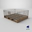 Collapsible Mesh Metal Pallet Cage 3D model