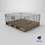 Collapsible Mesh Metal Pallet Cage 3D model