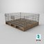 Collapsible Mesh Metal Pallet Cage 3D model