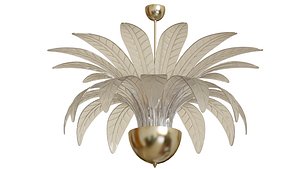 3D Modern Chandelier Palm Leaves Glass model