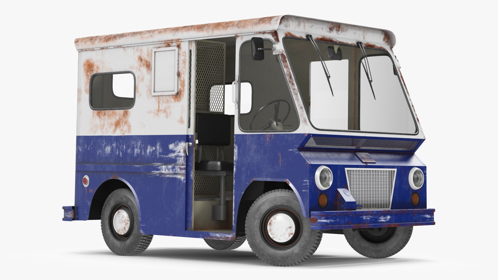 1963 Studebaker ZIP Van Old Rigged 3D model preview