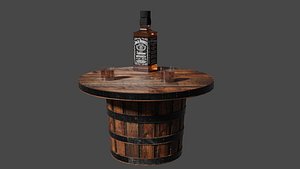 barrel table whiskey 3D model