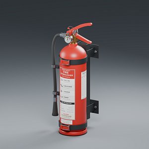 3D Vehicle Fire Extinguisher with Mounting Bracket model