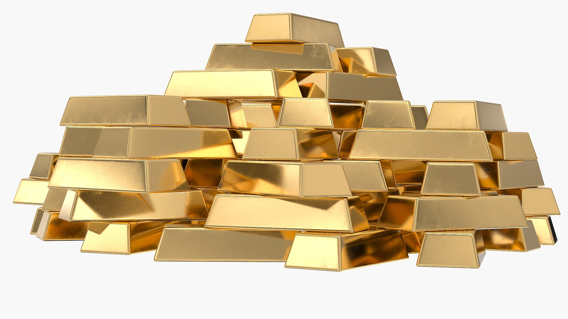 3D Model Gold Bar Big Random Stack - TurboSquid 2267359