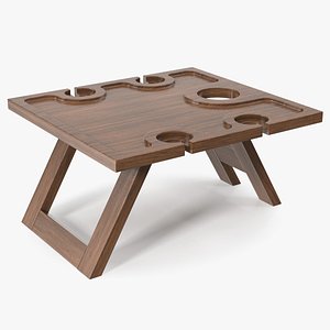 Wine Picnic Table with Bottle and Glass Holders model