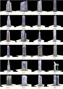 high-rise buildings skyscrapers 3D