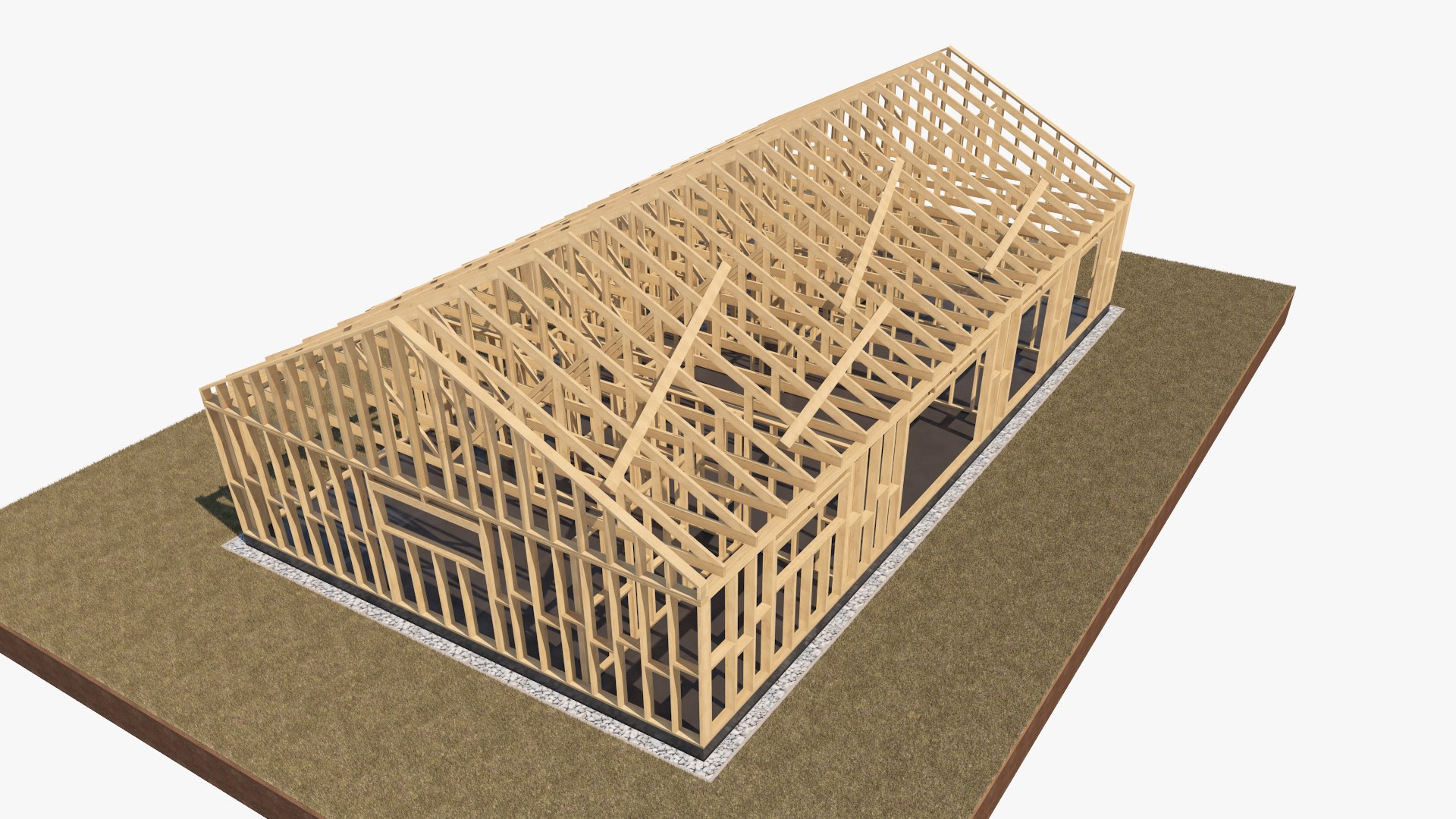 House Wooden Frame Construction 3d Model - Turbosquid 2088344