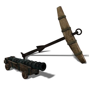 elements ship cannon 3d model