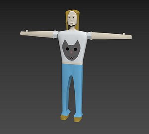 low-poly girl 3D model