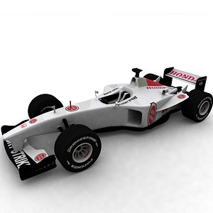 3d honda formula1 racer polygonal model