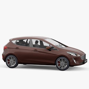 Ford Fiesta 2018 5doors lowpoly 3D model