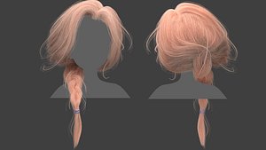 Loose braid-blender particles system hairstyle 3D