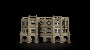 CLASSIC EUROPEAN KITBASH 03 MODULAR BUILDING WITH INTERIOR