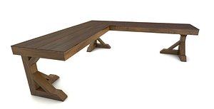 l shaped desk 3D