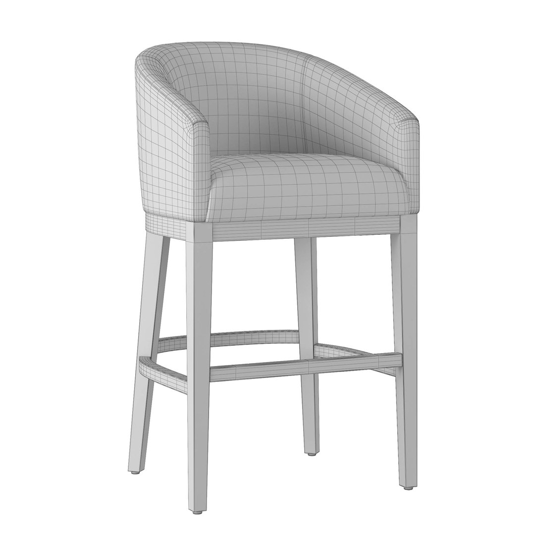 RH BARRELBACK SLOPE FABRIC BARSTOOL 3D model TurboSquid 1751408