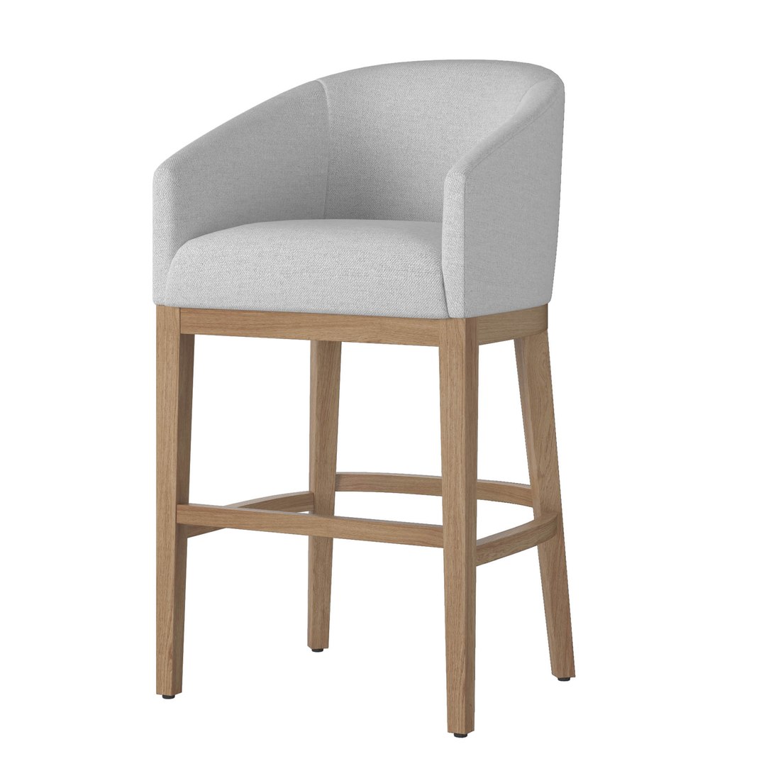 RH BARRELBACK SLOPE FABRIC BARSTOOL 3D model TurboSquid 1751408