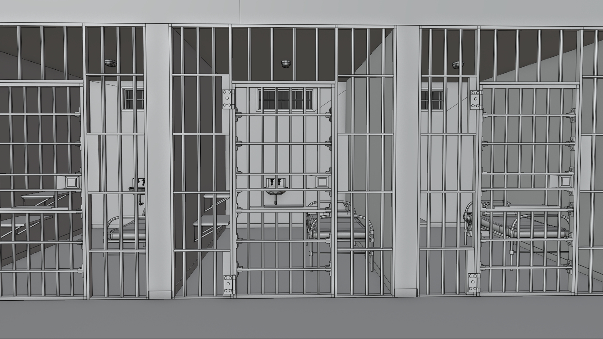 prison cells penitentiary3d模型