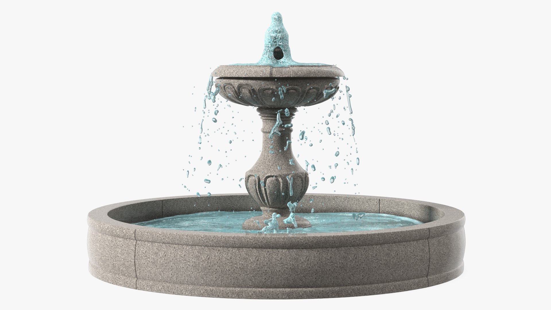 Classic Stone Garden Fountain 3D model preview